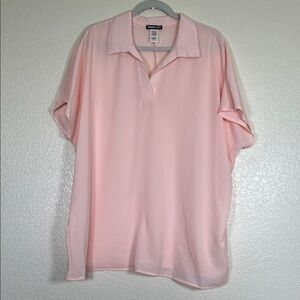 Light pink collared blouse, size 2X